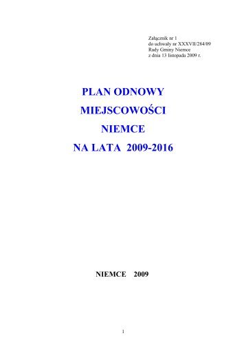 plan odnowy miejscowoÅci niemce na lata 2009-2016 - Lublin