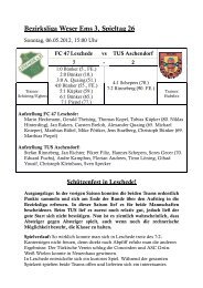 Bezirksliga Weser Ems 3, Spieltag 26 - Fc-47-Leschede