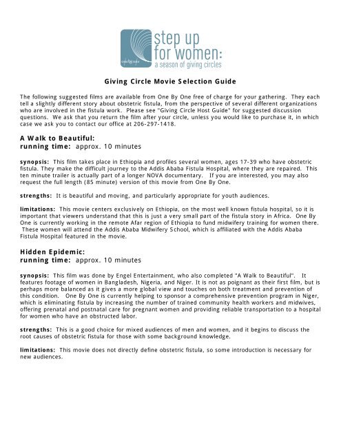 Film Selection Guide One By One