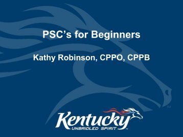 PSC's for Beginners - Kathy Robinson