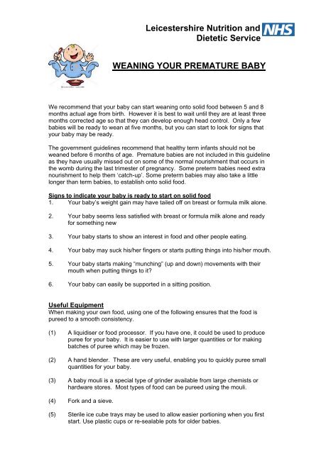 Weaning Your Premature Baby Lnds