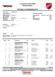 5. Goschler Race 2009 Riesenslalom OFFIZIELLE ERGEBNISLISTE