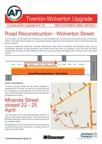 Tiverton-Wolverton Upgrade - Auckland Transport