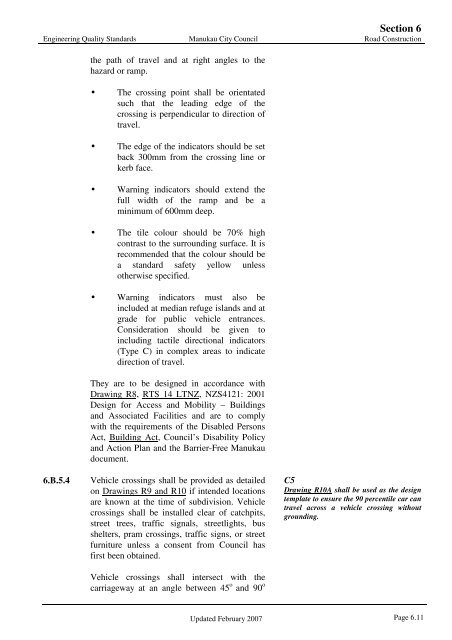 EQS section 6 - Road construction - Auckland Transport