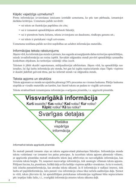 informācijas izvietojums uz stendu informācijas planšetēm un to ...