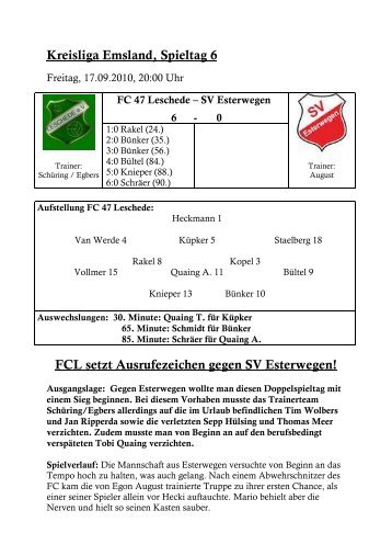 17 09 10 SV Esterwegen - Spiel  H  - Fc-47-Leschede