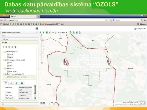 Dabas datu pārvaldības sistēma “OZOLS” - Dabas aizsardzības ...