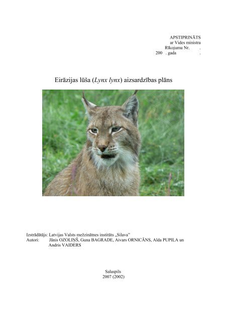 Lynx lynx - Dabas aizsardzības pārvalde
