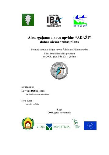 Aizsargājamo ainavu apvidus “ĀDAŽI” dabas aizsardzības plāns