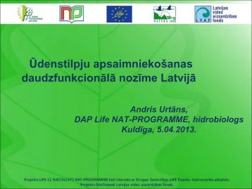 Ūdenstilpju apsaimniekošanas daudzfunkcionālā nozīme Latvijā