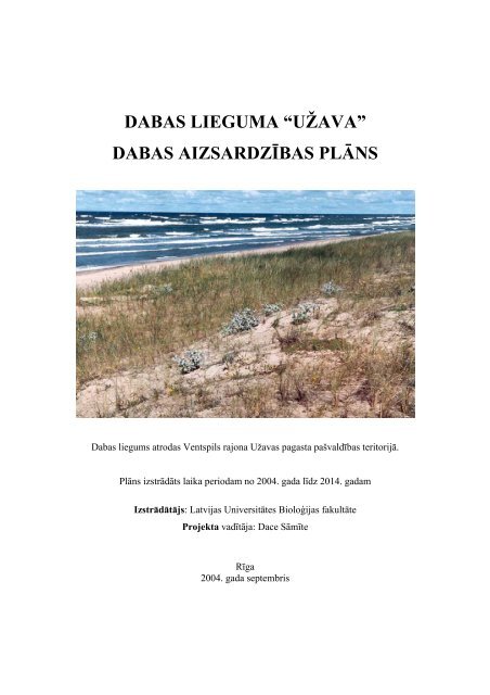 lejupielādēt - Dabas aizsardzības pārvalde