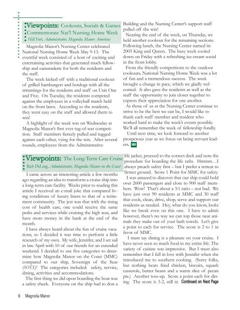 Summer Newsletter 2005.qxd - Magnolia Manor