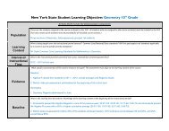 New York State Student Learning Objective Template - OCM Boces