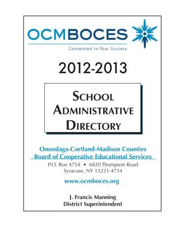 SCHOOL ADMINISTRATIVE DIRECTORY - OCM Boces