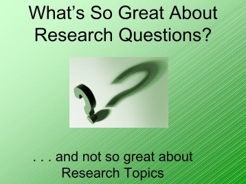 What's So Great About Research Questions? - OCM Boces