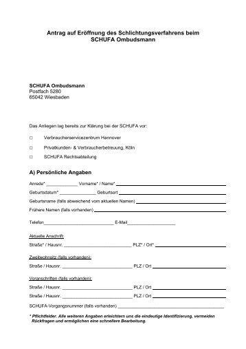 Kontakt-Formular (PDF, 46 KB) - SCHUFA Verbraucherbeirat und ...