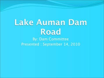 Lake Auman Dam Road - Seven Lakes Times