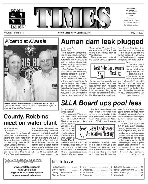 Auman dam leak plugged - Seven Lakes Times