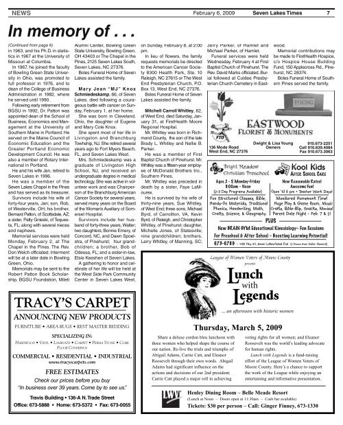 February 6, 2009 - Seven Lakes Times