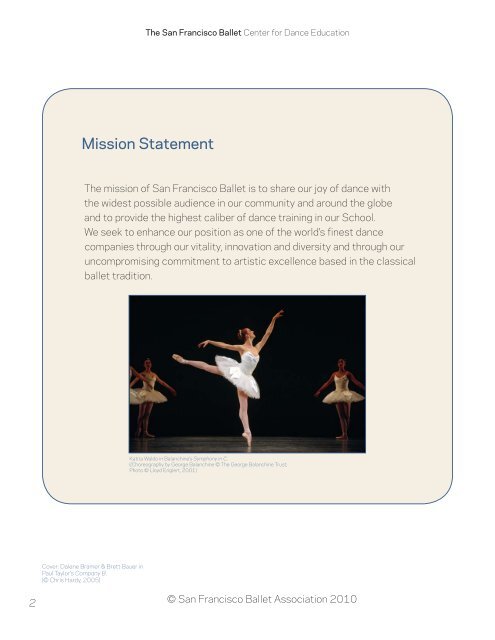 Company B and Serenade Study Guide - San Francisco Ballet