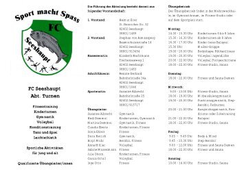 FC Seeshaupt Abt. Turnen - FC Seeshaupt ev