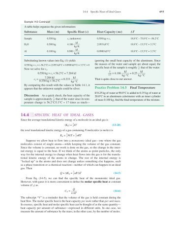 SPECIFIC HEAT OF IDEAL GASES