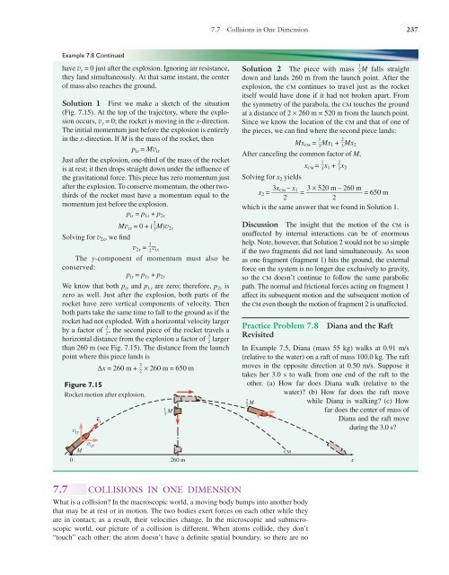 COLLISIONS IN ONE DIMENSION