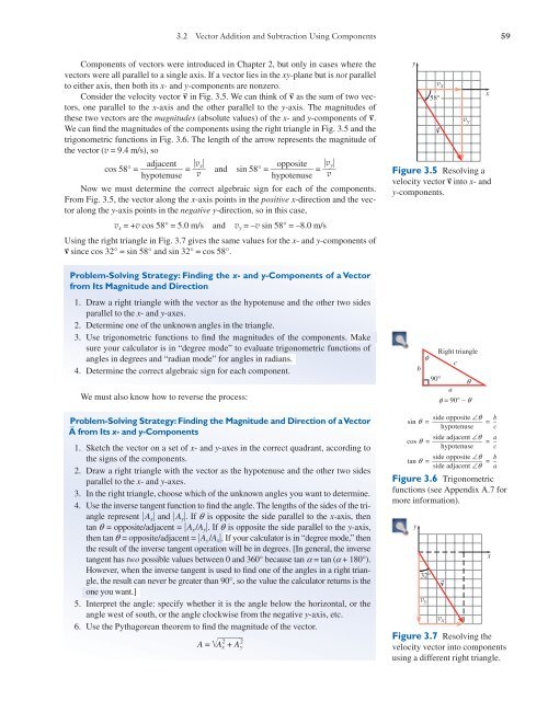 Subtracting Vectors Components of a Vector