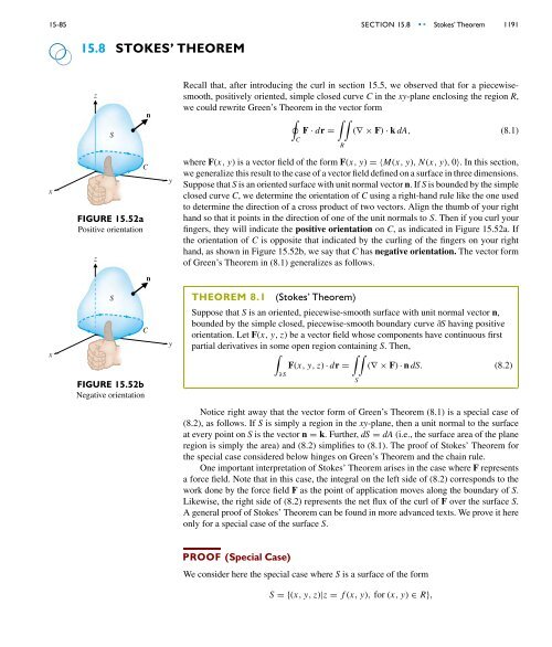 15.8 STOKES' THEOREM