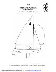 2003 international mirror class rules - Maylands Yacht Club