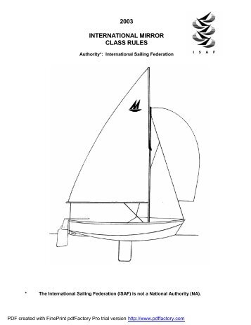 2003 international mirror class rules - Maylands Yacht Club