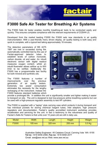 to download pdf brochure on F3000 Air Analysis Test Kit