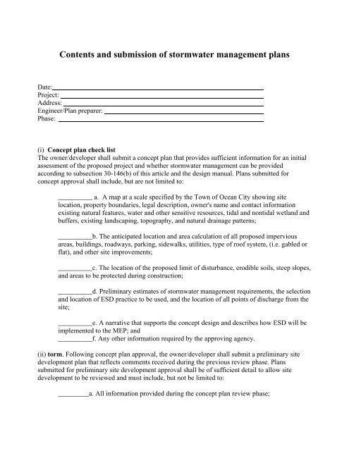 Stormwater Management Best Management Practices (BMPs)