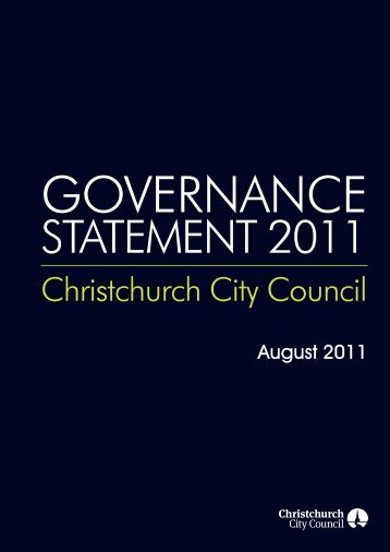 Governance Statement 2011 - Christchurch City Council