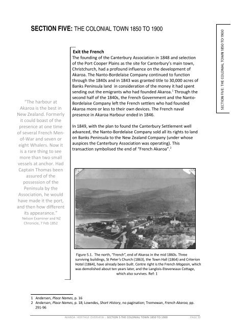 Akaroa Historical Overview - Christchurch City Council