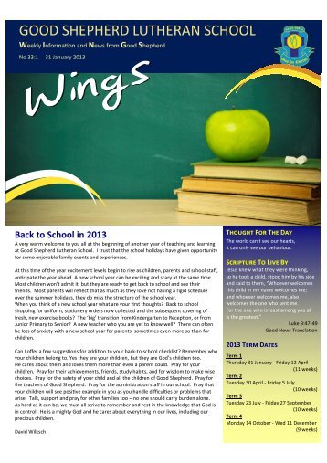 Issue 1 Jan 31.pub - Good Shepherd Lutheran School, Para Vista