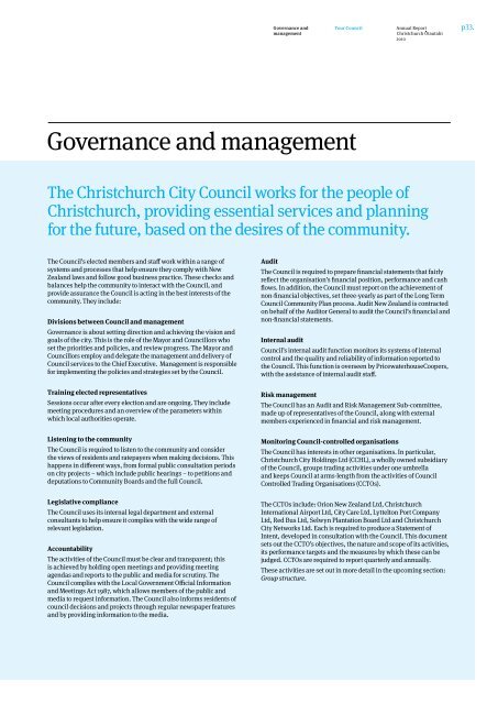 Annual Report 2010 - Christchurch City Council