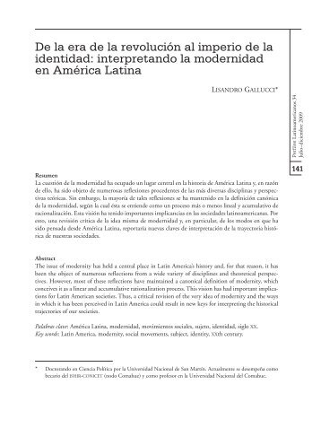 interpretando la modernidad en AmÃ©rica Latina - SciELO