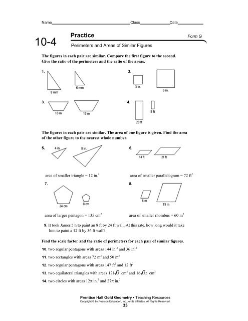 The Relationship Between Perimeters and Areas in Similar Polygons