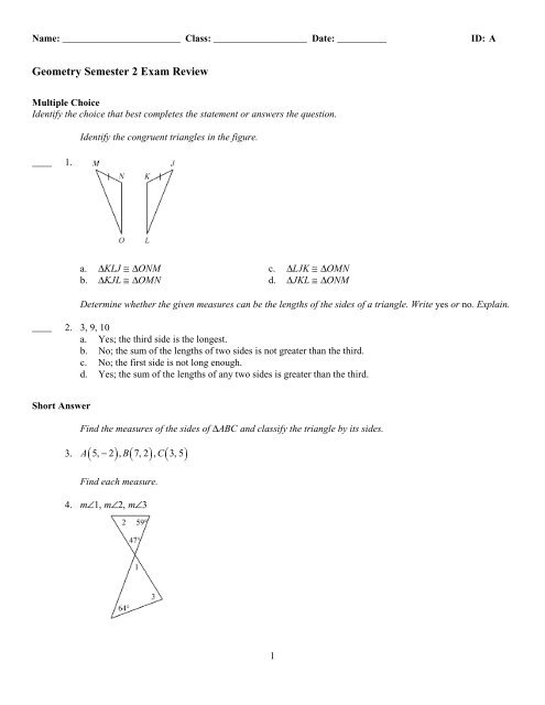 ExamView - Review Semester 2 Exam.tst