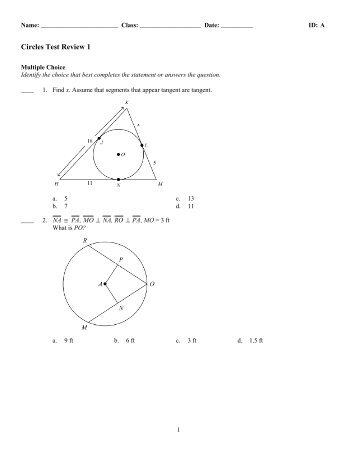 ExamView - circles Test review 1.tst