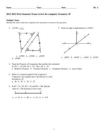 ExamView - Geometry 1st semester exam review for computer.tst