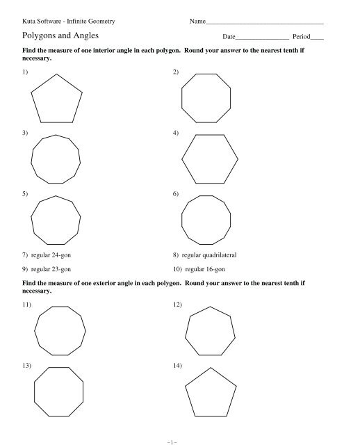 6 1 Ws Only Polygons And Angles