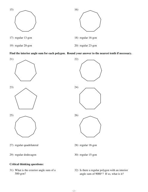 6.1 WS ONLY polygons and angles