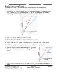 Creating linear models for data