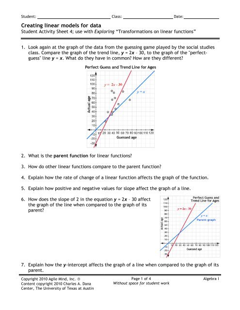 Creating linear models for data