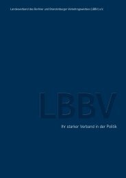Landesverband des Berliner und Brandenburger Verkehrsgewerbes (LBBV) e.V. Imagebroschüre