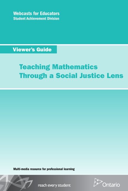 Teaching Mathematics Through a Social Justice Lens Viewer's Guide