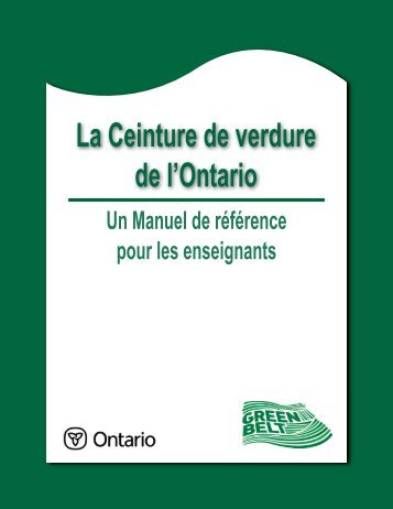 La Ceinture de verdure de l'Ontario - Curriculum Services Canada