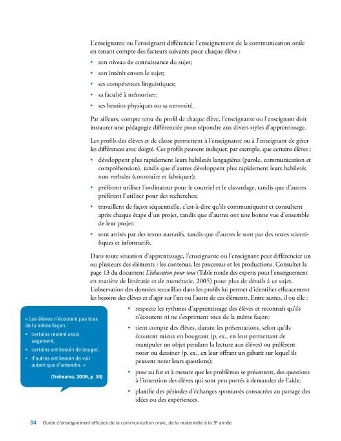 Guide d'enseignement efficace de la communication orale - L'@telier